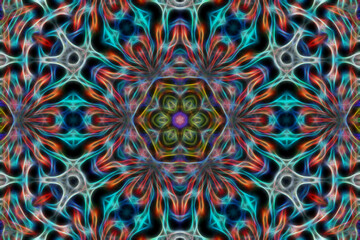Abstract multicolored fractal neon background