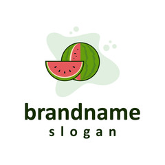 Fresh watermelon logo design vector