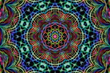 Abstract multicolored fractal neon background