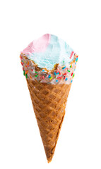 ice cream in a waffle cup isolated