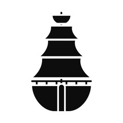 sailing ship icon, silhouette style