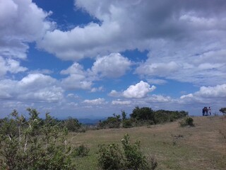 walking in the mountains