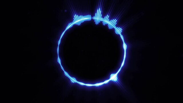 Abstract Music Circle Equalizer Background/ 4k animation of an abstract background with circular graphic sound digital player waveform