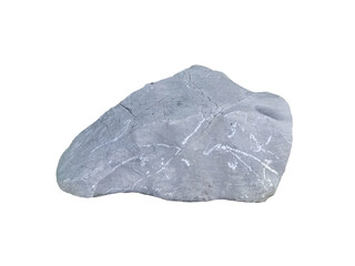 Big limestone for garden decoration, isolated on a white background.