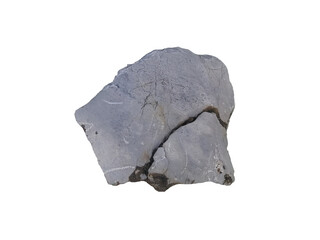 Obraz premium Big limestone for garden decoration, isolated on a white background.