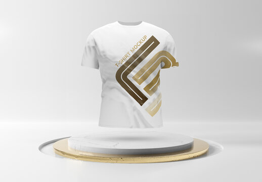 T-Shirt on Stage Podium Mockup