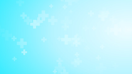 Medical health blue cross pattern background. Abstract healthcare technology and science concept.