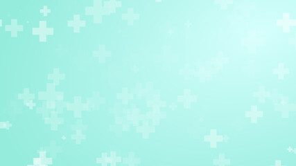 Abstract medical green blue cross pattern background.