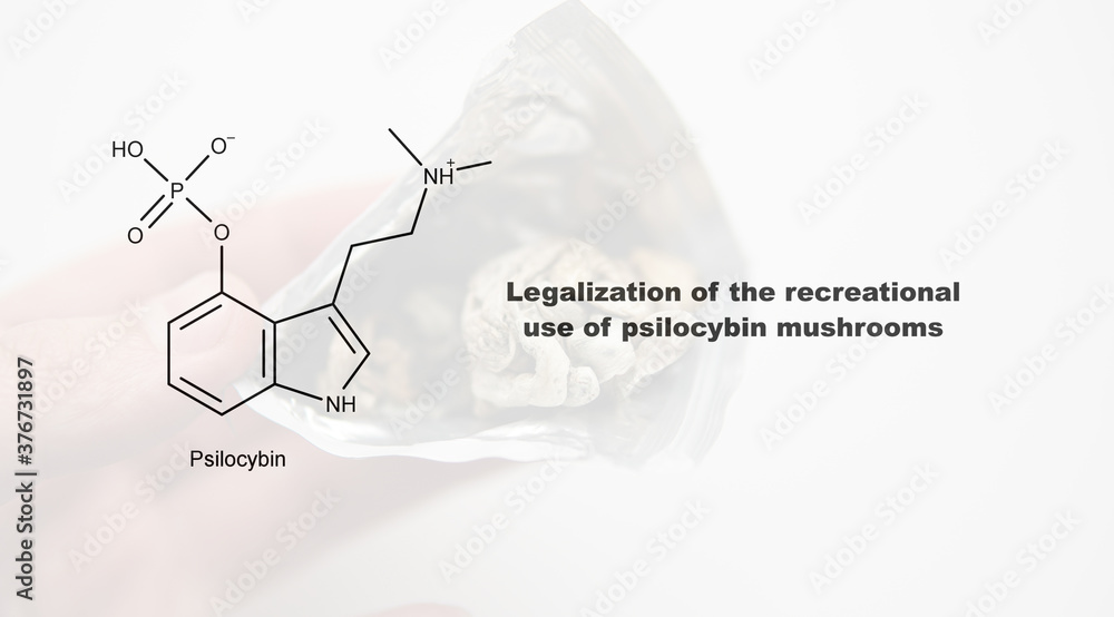 Wall mural Legalization of the recreational use of psilocybin mushrooms, ps