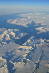 Arctic Svalbard (Spitsbergen) close to the North Pole seen from above 