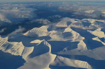 Sunset over Svalbard (Spitsbergen) North of the Arctic Circle
