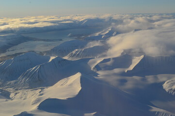 Sunset over Svalbard (Spitsbergen) North of the Arctic Circle