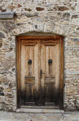 Old wooden doors, selective focus