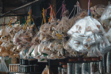 Banh trang tron - Mixed rice paper with quail egg shrimp fried onion chilly oil roasted peanut...