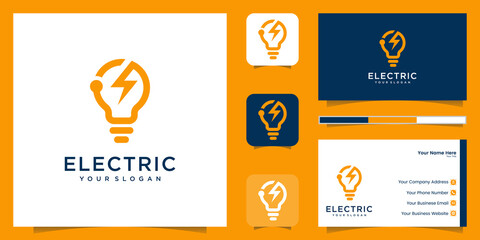 energy bulb logo design - obrazy, fototapety, plakaty