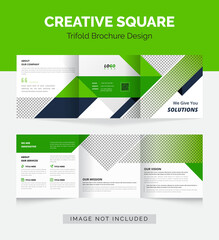 Green elegant business TRI FOLD BROCHURE modern Premium Vector design template set for corporate, office, finance and food industry with elegant color easy to edit