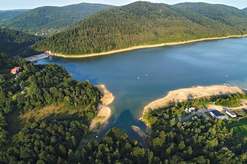 Jezioro  Klimkówka widziane z lotu ptaka, Maøopolska, Gorlice