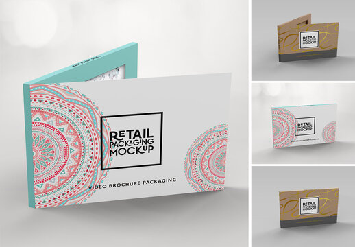 Video Wrap Brochure Mockup with 2 Front Views