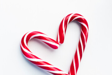heart of Christmas candy on a white background. sweets for Christmas and New year
