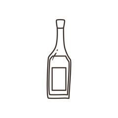 tequila bottle free form line style icon vector design