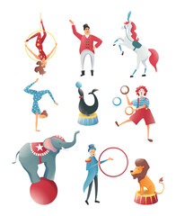 Circus animals, acrobatic animal tricks