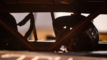 Helmet in Stock Car Racecar