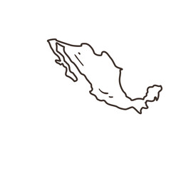 mexican map free form line style icon vector design