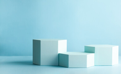 Abstract background with hexagon shape podiums for products presentation or exhibitions....
