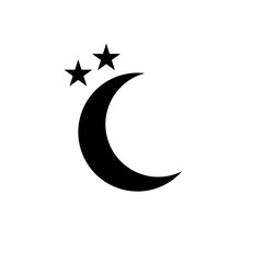 Black Moon icon. Clear night symbol in simple flat design. Weather forecast sign.