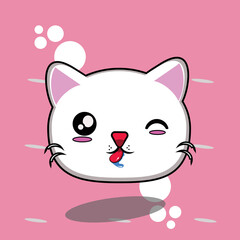 cute cat with blink eyes. collection of cat sticker