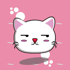 cute cat with bored expression. sticker of cat