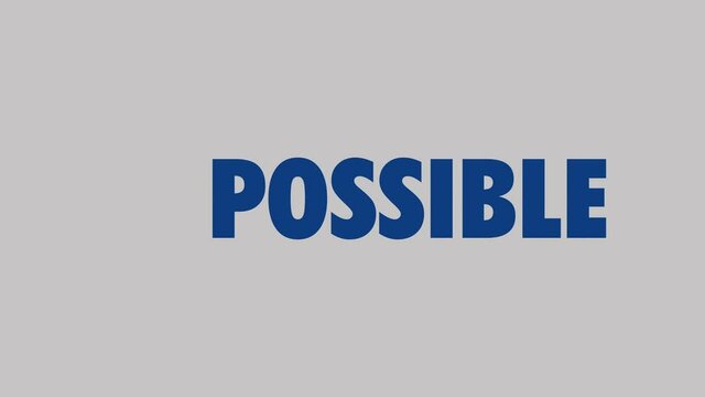 text from impossible to possible erasing the first two letters, the word change color from red to blue, luma matte for background replacement