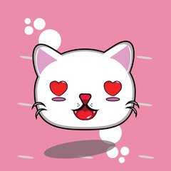 cute cat with eyes of love