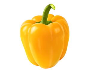 A perfect yellow pepper isolated on white. Ready for clipping path.