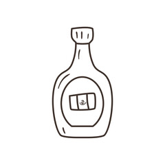 mexican tequila bottle free form line style icon vector design