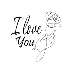 Print Hand-drawing silhouette background. Vector heart with flowers. Element for design.