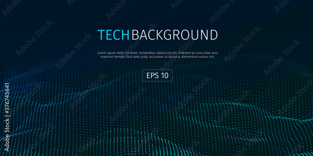 Poster 3d abstract digital technology background. futuristic sci-fi user interface concept with gradient do