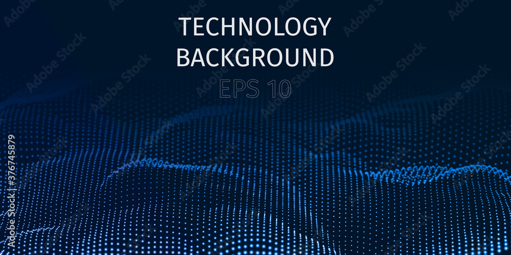 Poster 3d abstract digital technology background. futuristic sci-fi user interface concept with gradient do