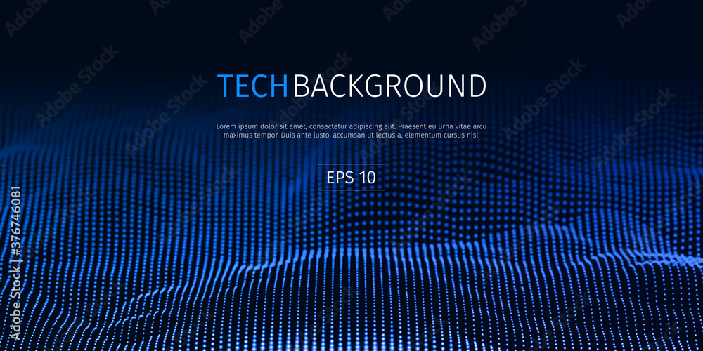 Poster 3d abstract digital technology background. futuristic sci-fi user interface concept with gradient do