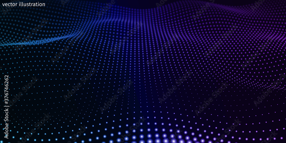 Poster 3d abstract digital technology background. futuristic sci-fi user interface concept with gradient do