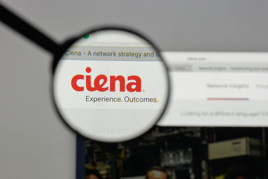 Milan, Italy - August 10, 2017: Ciena. logo on the website homepage.