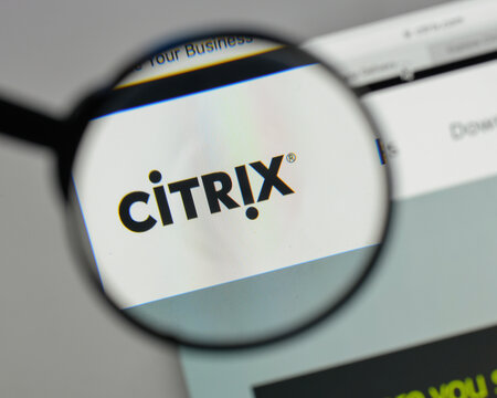 Milan, Italy - August 10, 2017: Citrix Systems logo on the website homepage.