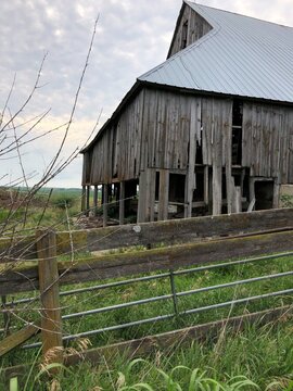 old barn in the field