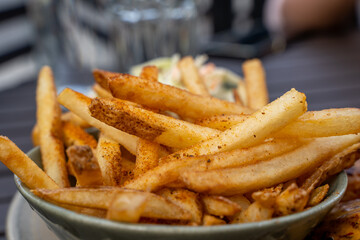 flame grilled chicken with fries