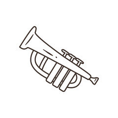 trumpet free form line style icon vector design