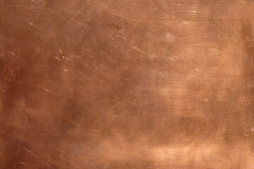 Copper surface with sunlight. Copy space. Minimalism. - obrazy, fototapety, plakaty