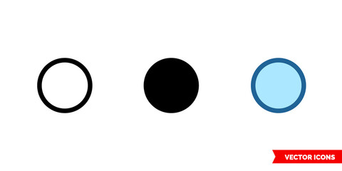 Dryclean icon of 3 types color, black and white, outline. Isolated vector sign symbol.