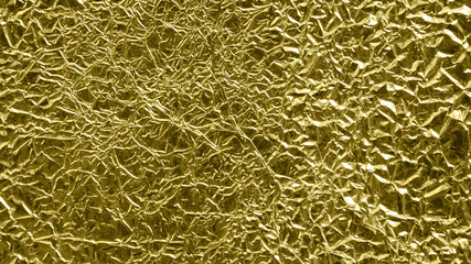 gold foil background with shiny crumpled surface for texture background