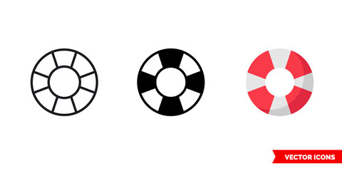 Float icon of 3 types color, black and white, outline. Isolated vector sign symbol.