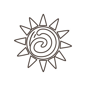 mexican sun free form line style icon vector design